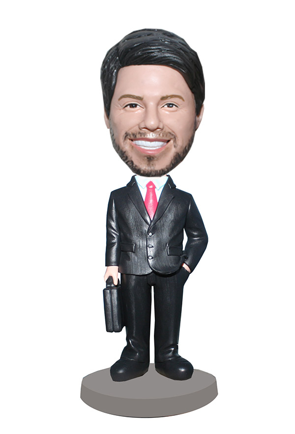 Custom Bobblehead Wholesale In Suit With A Briefcase